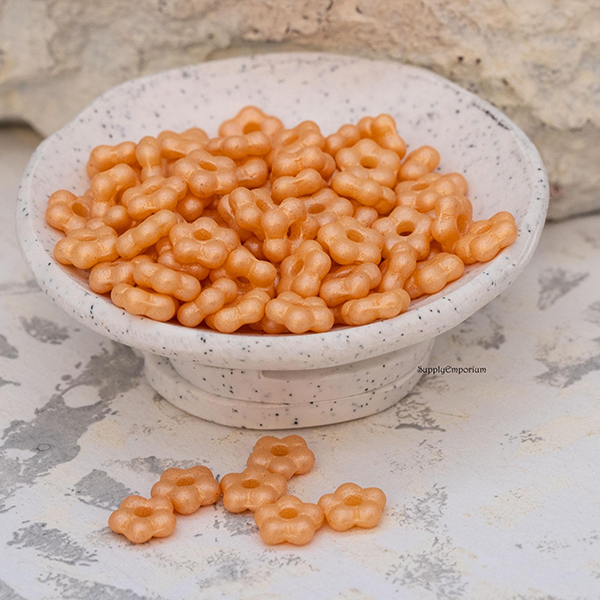 5mm Peach Czech Forget Me Not Flower - 50 pieces - 4728R - Image 3