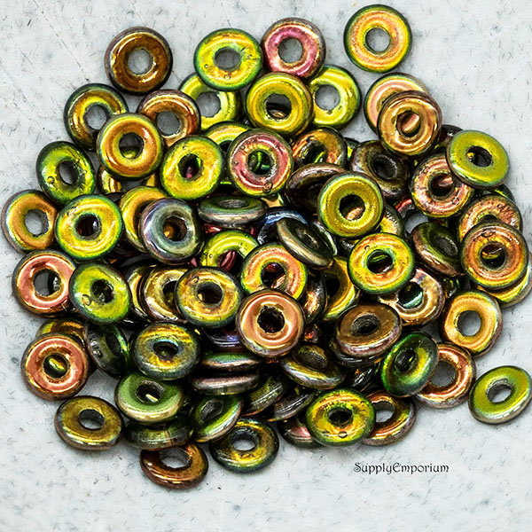 2x4mm Crystal Magic Green Czech O Bead - 5 grams - 4764RA