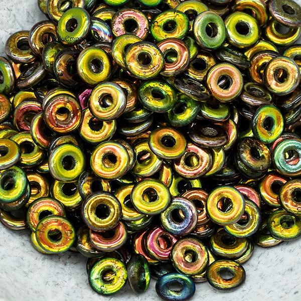 2x4mm Crystal Magic Green Czech O Bead - 5 grams - 4764RA - Image 2