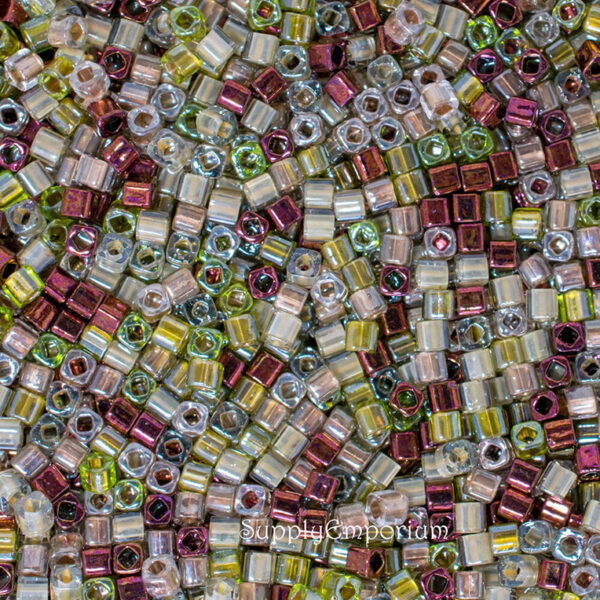 3mm Wine Thirty Toho Cube Mix - 15 grams - 5246 - Image 3