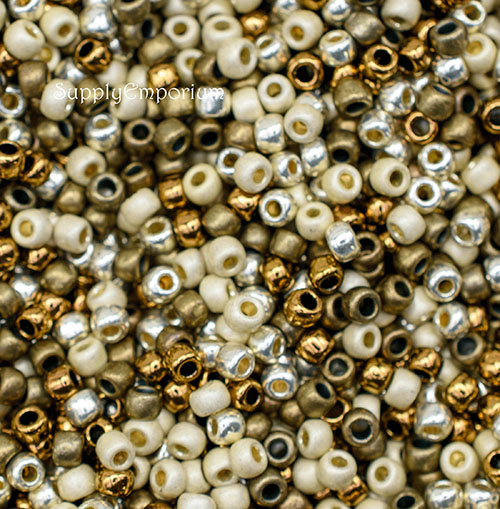 6/0 Bronzed Goddess 6 Toho Seed Bead Mix - Quantity: 16 grams - 5337