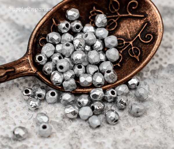 3mm Crystal Etched Labrador Full Czech Fire Polish Round - 50 pieces - 5358R - Image 4