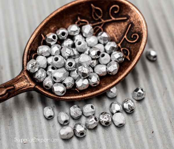 3mm Crystal Etched Labrador Full Czech Fire Polish Round - 50 pieces - 5358R