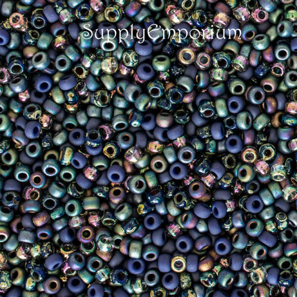 8/0 Blue Jeans 8 Miyuki Seed Bead Mix - Quantity: 15 grams - 5472 - Image 2
