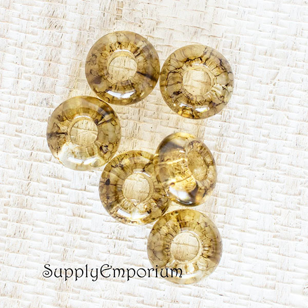 9X14mm Crystal Black Diamond Marble Czech Roller Bead - 6 pieces - 5520ROC11 - Image 2