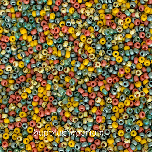 11/0 Calico Corn 11 Miyuki Seed Bead Mix - Quantity: 10 grams - 5576 - Image 3