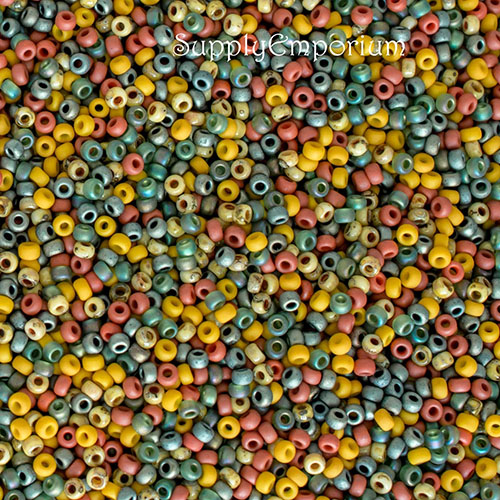 11/0 Calico Corn 11 Miyuki Seed Bead Mix - Quantity: 10 grams - 5576 - Image 2