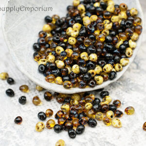 6/0 seed bead mix in dunes colors featuring gold, black, amber, and earthy desert tones