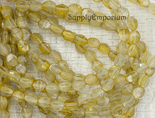 5x3mm Pale Olive Mercury Czech Pinch Bead - 30 pieces - 573R - Image 2