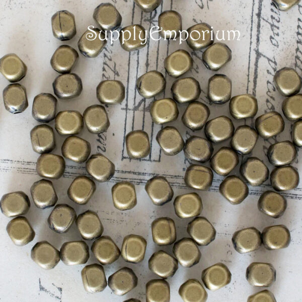 5mm Antique Brass Plated  Czech Spacer Bead - 36 pieces - 5833