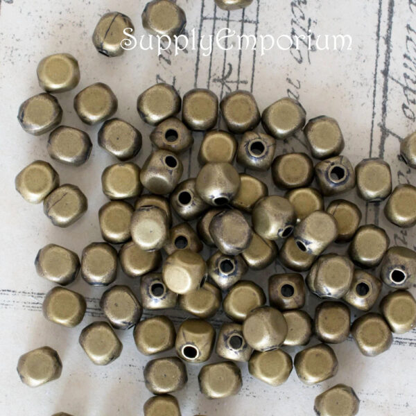 5mm Antique Brass Plated  Czech Spacer Bead - 36 pieces - 5833 - Image 2