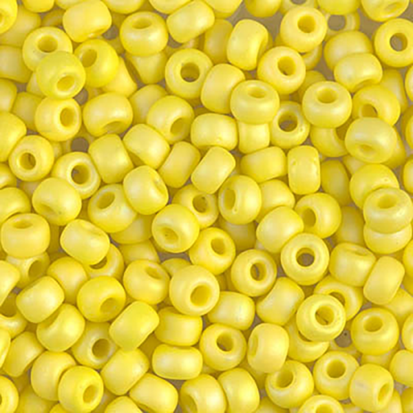 6/0 Matte Op Yellow AB Miyuki Seed Bead - Quantity: 15 grams - 647R