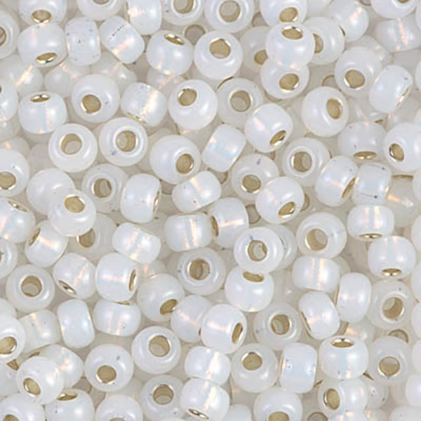 6/0 Gilt Lined Opal White Miyuki Seed Bead - Quantity: 16 grams - 4959