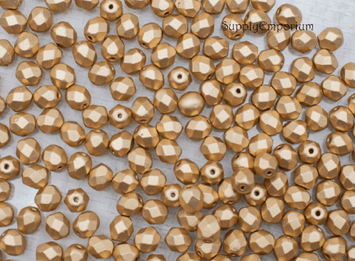 6mm Aztec Gold Czech Fire Polish Round - 25 pieces - 6460 - Image 2