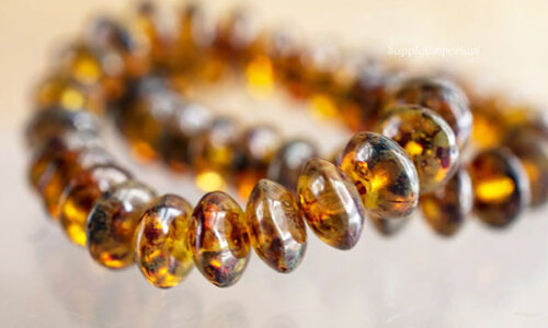 7x4mm Trans Topaz Picasso Czech Rondelle - 25 pieces - 6514