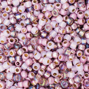 6/0 Toho seed bead mix in soft pink, rose, cream, and antique tones