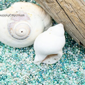 11/0 seed bead mix in turquoise, white, and soft beach-inspired tones