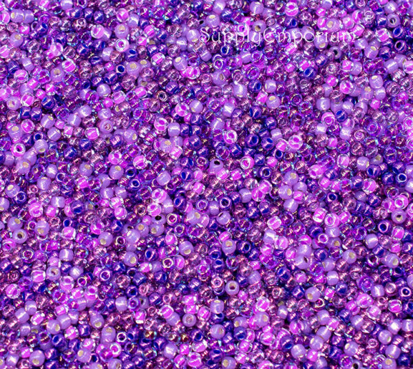 11/0 Fuchsia Frenzy Mixed Brands Seed Bead Mix - Quantity: 10 Grams - 6948
