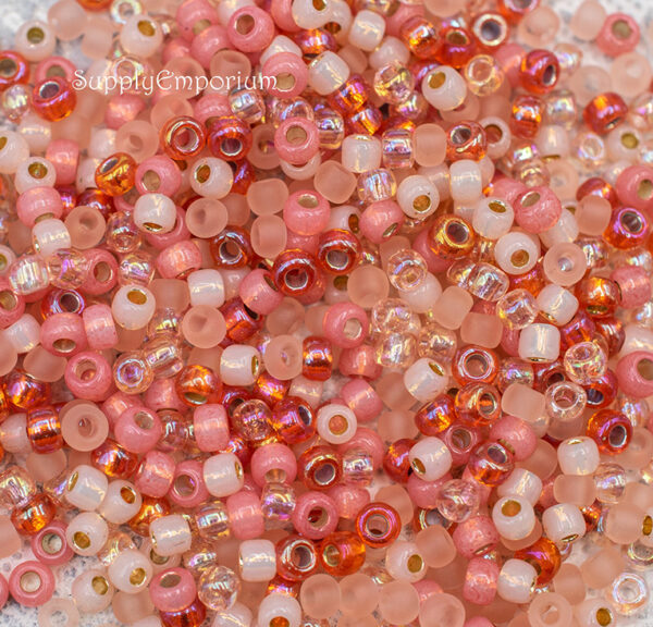 8/0 Softly Salmon Mixed Brands Seed Bead Mix - Quantity: 15 Grams - 6349R - Image 3