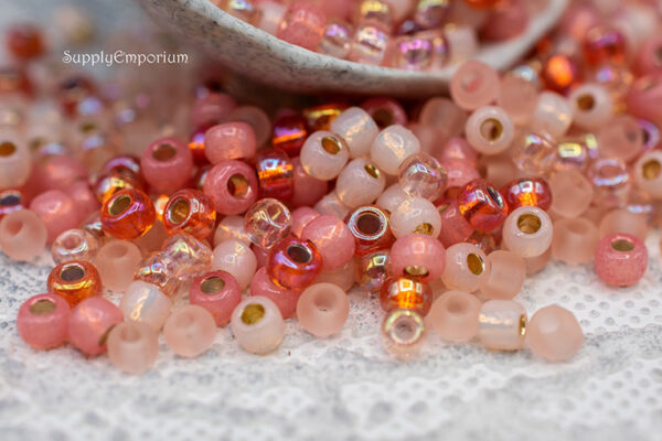 8/0 Softly Salmon Mixed Brands Seed Bead Mix - Quantity: 15 Grams - 6349R - Image 2