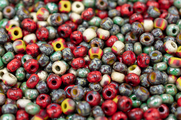 4/0 Earthy Czech Seed Bead Mix - Quantity: 10 grams - 7137