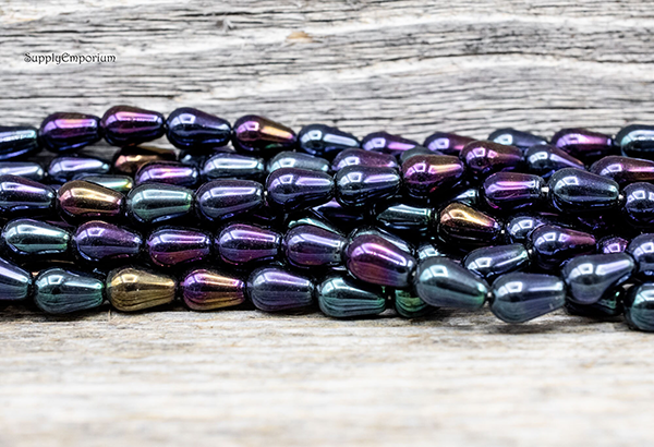 9x6mm Iris Blue Czech Drop - 12 Pieces - 7253 - Image 3