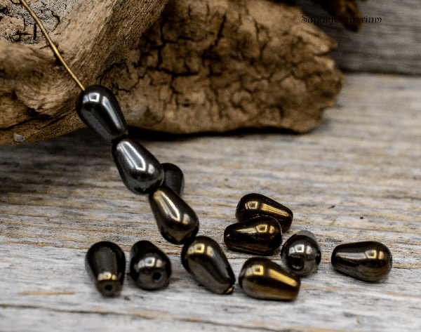 9x6mm Iris Brown Czech Drop - 25 Pieces - 7254 - Image 3