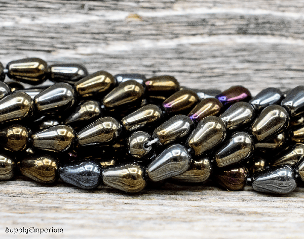 9x6mm Iris Brown Czech Drop - 25 Pieces - 7254 - Image 2