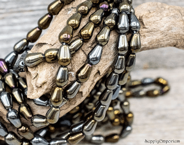 9x6mm Iris Brown Czech Drop - 25 Pieces - 7254