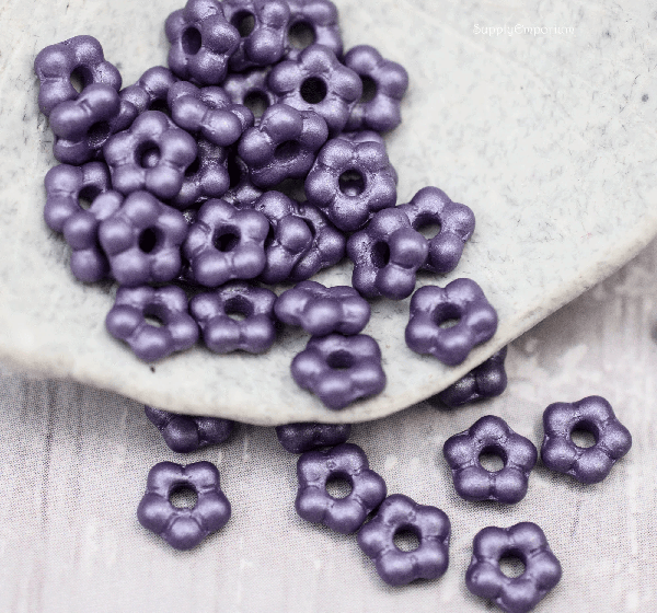 5mm Pansy Czech Forget Me Not Flower - 50 pieces - 7380W