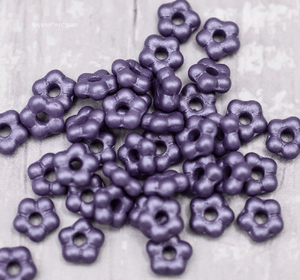 5mm Pansy Czech Forget Me Not Flower - 50 pieces - 7380W - Image 3