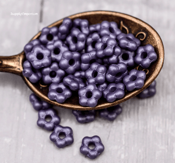 5mm Pansy Czech Forget Me Not Flower - 50 pieces - 7380W - Image 2