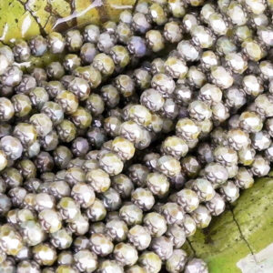 5x6mm luster opaque green Czech rosebud beads glossy green glass beads