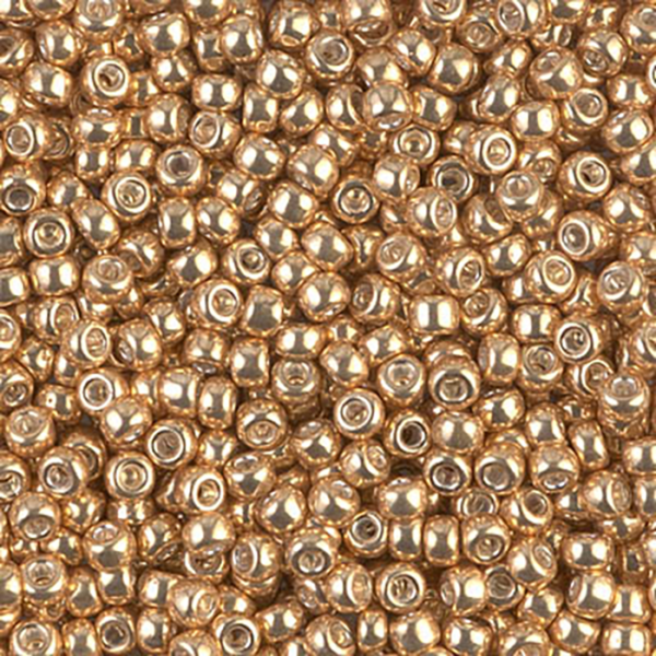 8/0 Galvanized Gold Miyuki Seed Bead - Quantity: 15 grams - 2781