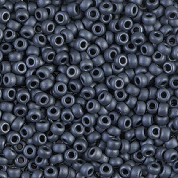 8/0 Matte Gunmetal Miyuki Seed Bead - Quantity: 15 grams - 3778