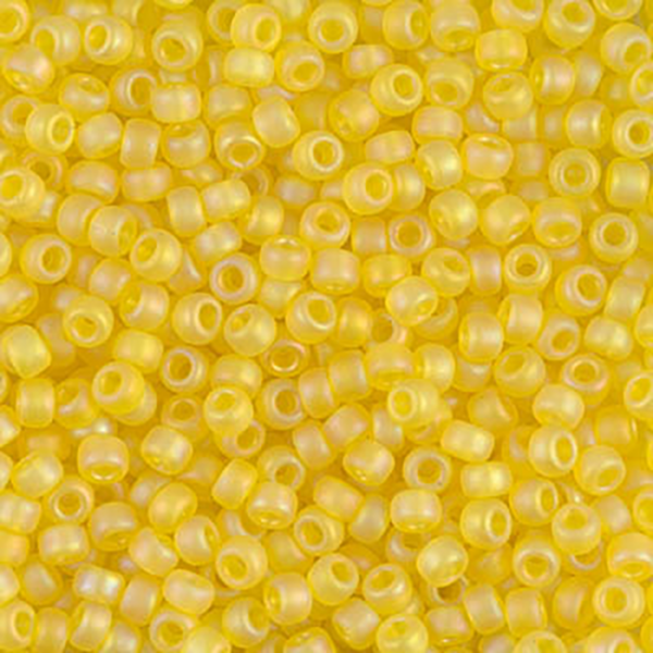 8/0 Matte Trans Yellow AB Miyuki Seed Bead - Quantity: 15 grams - 1836R