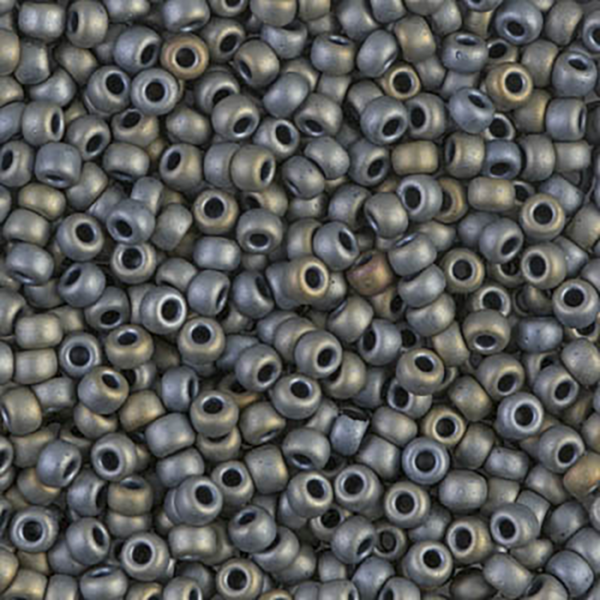 8/0 Matte Metallic Silver Gray Miyuki Seed Bead - Quantity: 15 grams - 2189