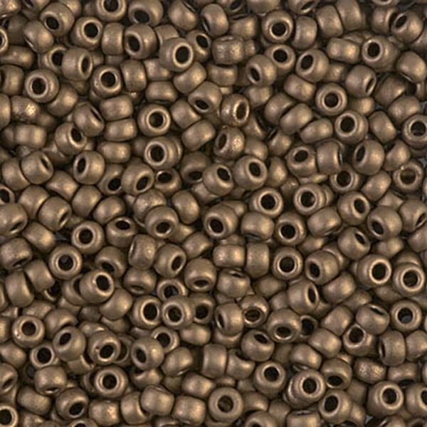 8/0 Matte Metallic Dark Bronze Miyuki Seed Bead - Quantity: 10 grams - 2507