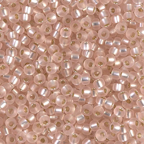 8/0 Matte Silver Lined Light Blush Miyuki Seed Bead - Quantity: 15 grams - 3254RR