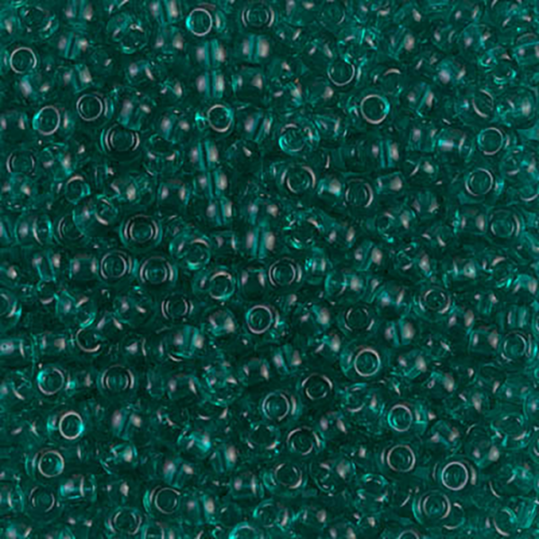 8/0 Trans Teal Miyuki Seed Bead - Quantity: 15 grams - 1769