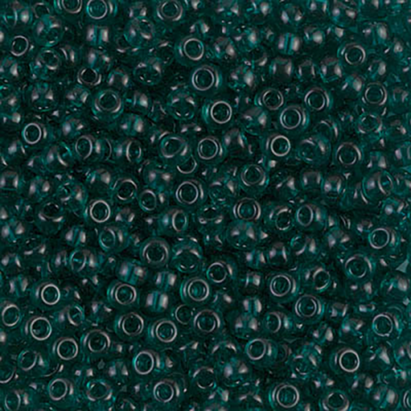 8/0 Trans Dk Teal Miyuki Seed Bead - Quantity: 15 grams - 4882