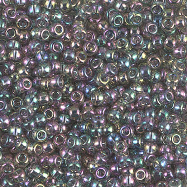 8/0 Trans Gray Rainbow Luster Miyuki Seed Bead - Quantity: 15 grams - 5459