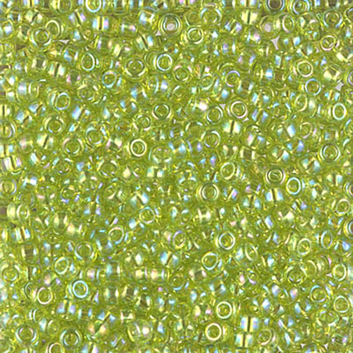 8/0 Transparent Chartreuse Ab Miyuki Seed Bead - Quantity: 15 grams - 5281