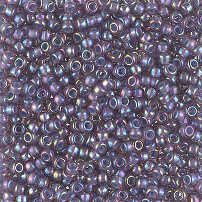 8/0 Lined Lt Amethyst AB Miyuki Seed Bead - Quantity: 15 grams - 3342RA