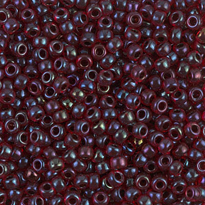 8/0 Garnet Lined Ruby AB Miyuki Seed Bead - Quantity: 15 grams - 5301