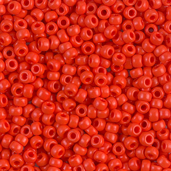 8/0 Opaque Vermilion Red Miyuki Seed Bead - Quantity: 15 grams - 5304