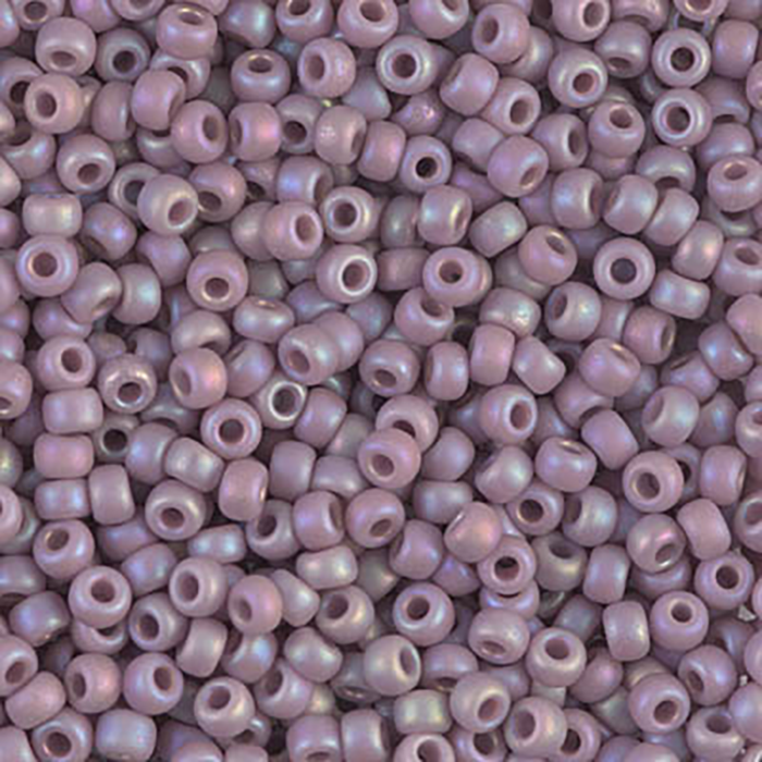 8/0 Matte Opaque Mauve AB Miyuki Seed Bead - Quantity: 15 grams - 5293