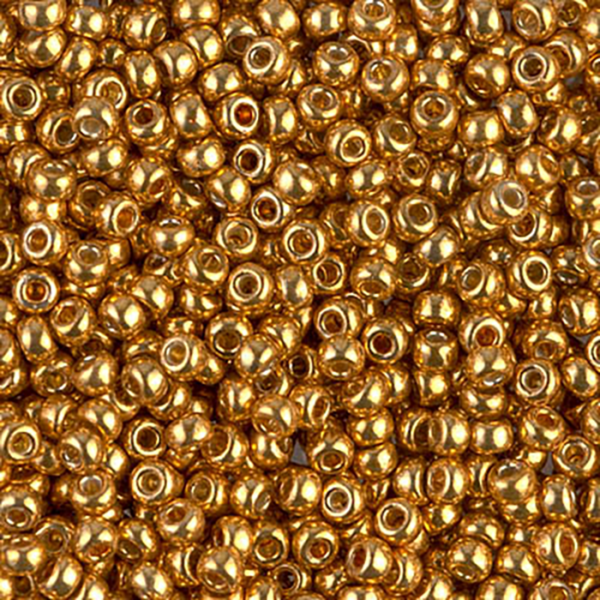 8/0 Dc Galv Yellow Gold Miyuki Seed Bead - Quantity: 10 grams - 4733