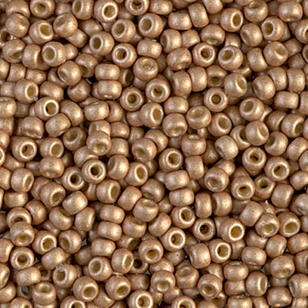 8/0 Dc Galv Matte Champagne Miyuki Seed Bead - Quantity: 15 grams - 2202