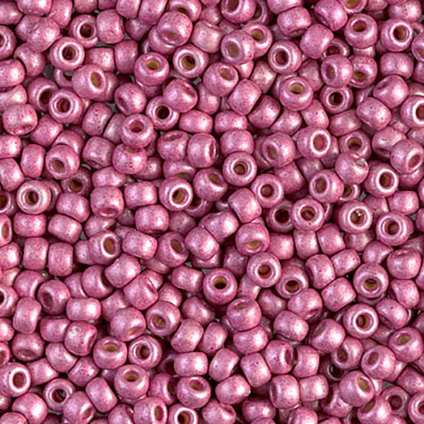 8/0 Dc Galvanized Matte Hot Pink Miyuki Seed Bead - Quantity: 10 grams - 4993